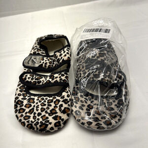 Mary Jane Flat Style House Slipper Leopard Rubber Sole Size 8 New